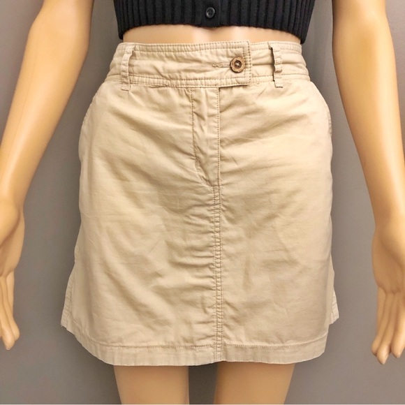 Double Sided Tropical Print & Plain Beige Minimalist & Pattern A Line Mini Skirt - Picture 6 of 15